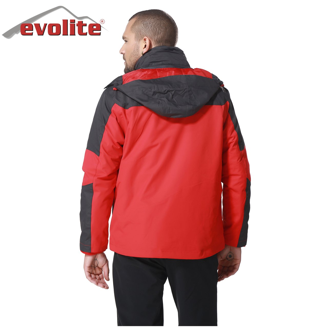Evolite Men's Diva 3in1 Jacket Grey/Red - Image 2