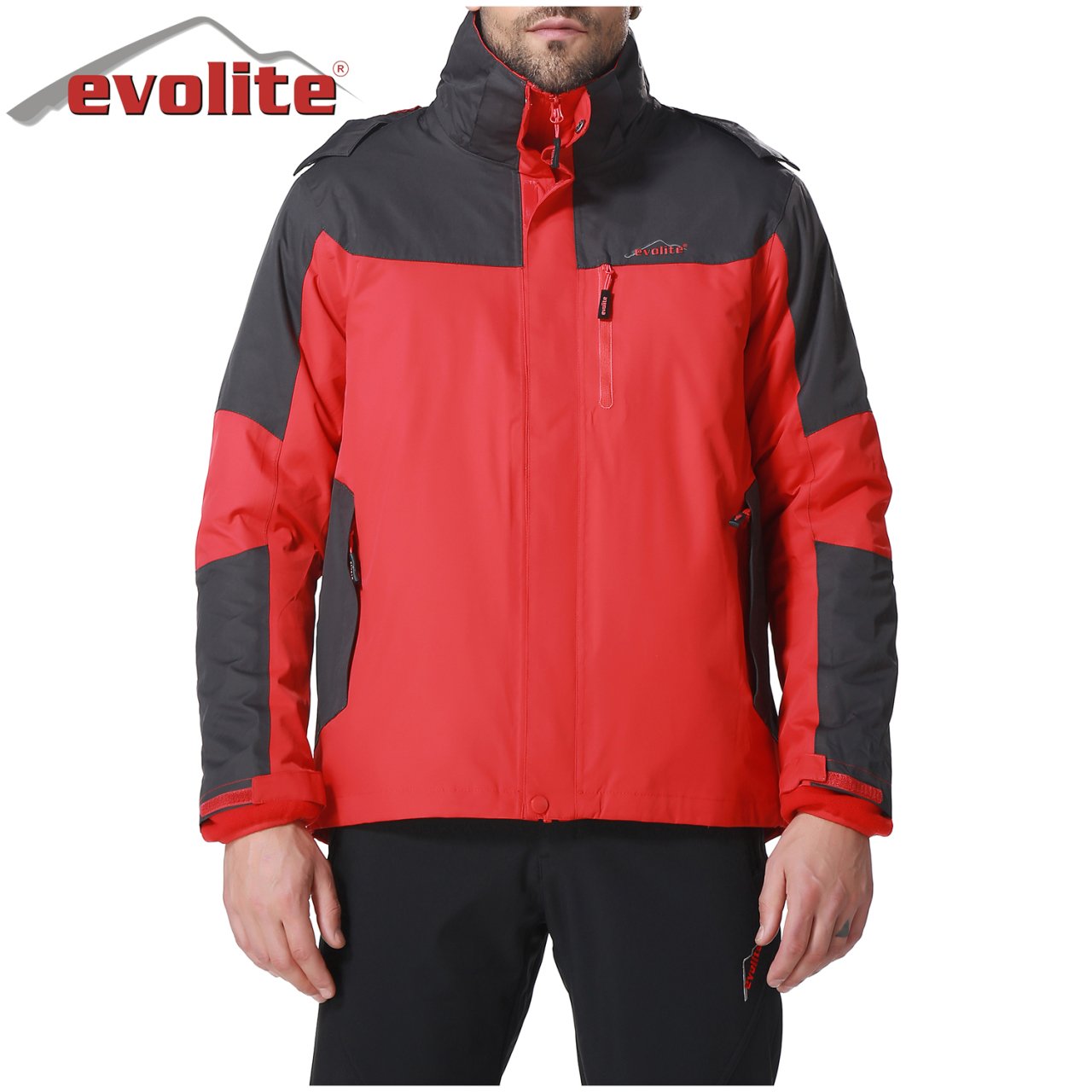 Evolite Men's Diva 3in1 Jacket Grey/Red - Image 3